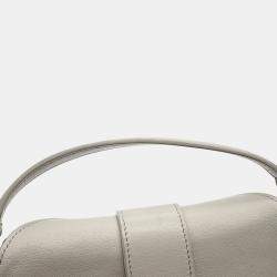 Pre Owned Celine Triomphe 2-Way Mini Bag Light Gray Leather