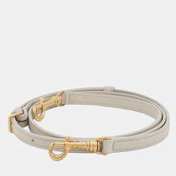 Pre Owned Celine Triomphe 2-Way Mini Bag Light Gray Leather