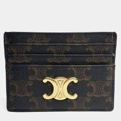 Pre Owned Celine Triumph Brown Canvas card wallet