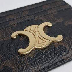 Pre Owned Celine Triumph Brown Canvas card wallet