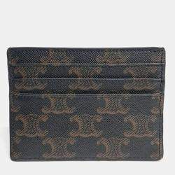 Pre Owned Celine Triumph Brown Canvas card wallet