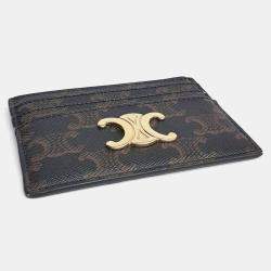 Pre Owned Celine Triumph Brown Canvas card wallet
