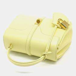 Pre Owned Celine Yellow Leather 16 Sez Bag Small