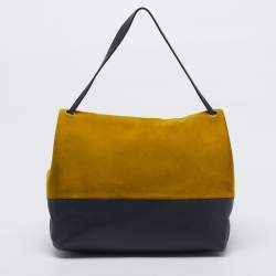 Pre Owned Celine All Soft Amber/Navy Blue Multicolor Leather Shoulder Bag and Pouch