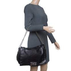 Pre Owned Celine Metallic Black Leather Shoulder Bag
