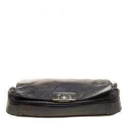 Pre Owned Celine Metallic Black Leather Shoulder Bag