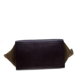 Pre Owned Celine Tri Color Leather and Suede Large Trapeze Bag