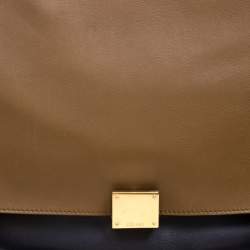Pre Owned Celine Tricolor Leather and Suede Medium Trapeze Top Handle Bag