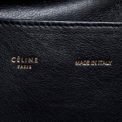 Pre Owned Celine Blue/Black Python and Suede Medium Trapeze Bag