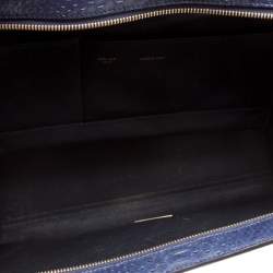 Pre Owned Celine Blue/Black Python and Suede Medium Trapeze Bag