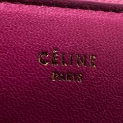 Celine Pink/Beige Leather Zip Around Compact Wallet