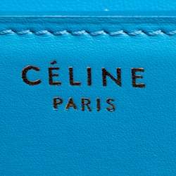 Celine Turquoise Leather Medium Classic Box Shoulder Bag