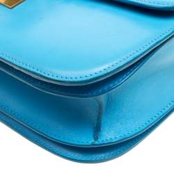 Celine Turquoise Leather Medium Classic Box Shoulder Bag