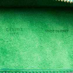 Pre Owned Celine Green Python and Leather Small Trapeze Bag