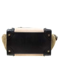 مملوكة مسبقًا حقيبة يد سيلين ميني لاغيدج سويدي وجلد ثلاثية اللون