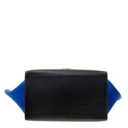 Pre Owned Celine Tri Color Leather and Suede Medium Trapeze Top Handle Bag