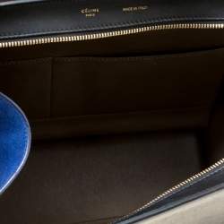 Pre Owned Celine Tri Color Leather and Suede Medium Trapeze Top Handle Bag