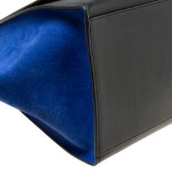 Pre Owned Celine Tri Color Leather and Suede Medium Trapeze Top Handle Bag