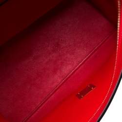 Pre Owned Celine Red Leather and Suede Medium Trapeze Bag