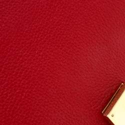 Pre Owned Celine Red Leather and Suede Medium Trapeze Bag