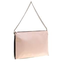 Pre Owned Celine Tri Color Soft Leather Trio Zip Chain Clutch