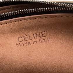 Pre Owned Celine Tri Color Soft Leather Trio Zip Chain Clutch