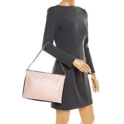 Pre Owned Celine Tri Color Soft Leather Trio Zip Chain Clutch