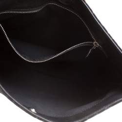 Pre Owned Celine Black C Logo Embossed Suede and Leather Shoulder Bag