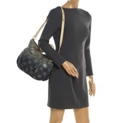 Pre Owned حقيبة يد سيلين جلد نقش تمساح ودنيم ماكادام زرقاء