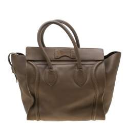 Pre Owned حقيبة سيلين ميني لاغيدج جلد بنية