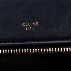 Pre Owned Celine Black/Beige Python and Leather Medium Edge Bag