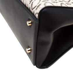 Pre Owned Celine Black/Beige Python and Leather Medium Edge Bag