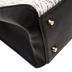 Pre Owned Celine Black/Beige Python and Leather Medium Edge Bag