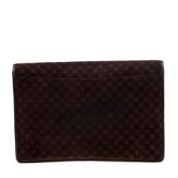 Pre Owned Celine Brown Suede and Leather Clutch