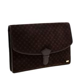 Pre Owned Celine Brown Suede and Leather Clutch