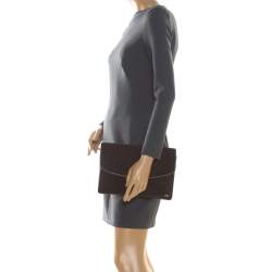 Pre Owned Celine Brown Suede and Leather Clutch