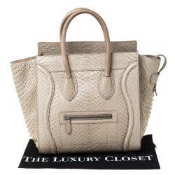 Pre Owned حقيبة يد  سيلين ميني لاغيدج جلد ثعبان رصاصية