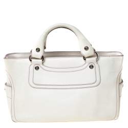 Celine White/Lavender Leather Boogie Tote