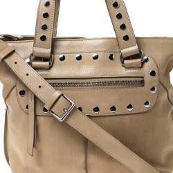 Pre Owned Celine Beige Leather Studded Tote