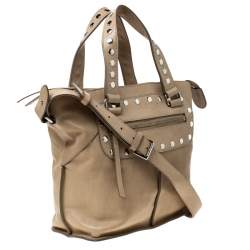 Pre Owned Celine Beige Leather Studded Tote