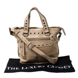 Pre Owned Celine Beige Leather Studded Tote