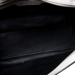 Pre Owned Celine Grey Leather and Suede Large Trapeze Top Handle Bag