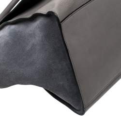 Pre Owned Celine Grey Leather and Suede Large Trapeze Top Handle Bag