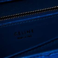 Pre Owned Celine Blue Python Medium Classic Box Shoulder Bag