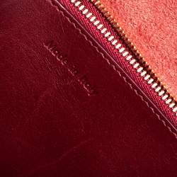 Pre Owned Celine Red Calfskin Leather Blade Flap Bag