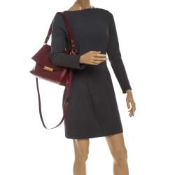 Pre Owned Celine Red Calfskin Leather Blade Flap Bag