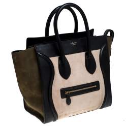 مملوكة مسبقًا Celine Tri Color Nubuck and Leather Mini Luggage Tote