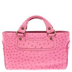 Pre Owned Celine Pink Ostrich Boogie Tote
