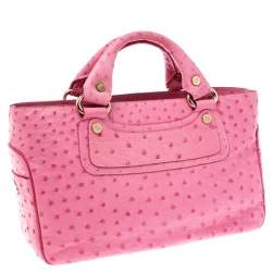 Pre Owned Celine Pink Ostrich Boogie Tote