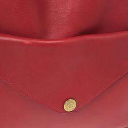 Pre Owned Celine Red Leather Envelope Pocket Tote